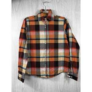 Authentic Rockies Womens Pearl Snap Plaid Western Shirt Cotton Large Retro